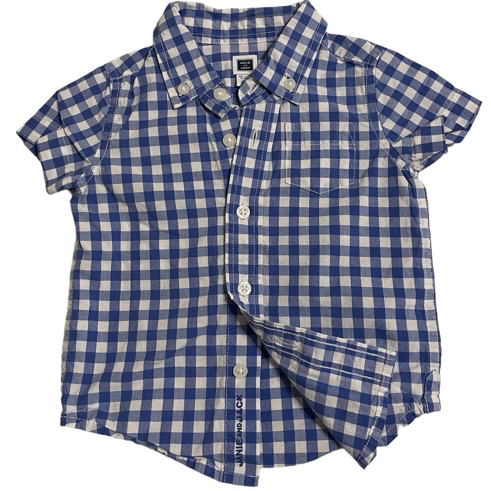 Janie and Jack Baby Boys Short Sleeve Button Down Shirt - Size 12-18 mon…